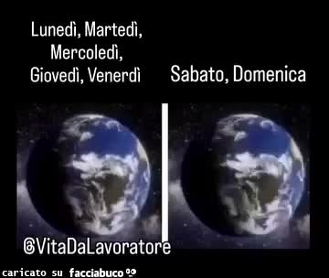 Lunedì martedì mercoledì giovedì venerdì sabato domenica terra gira